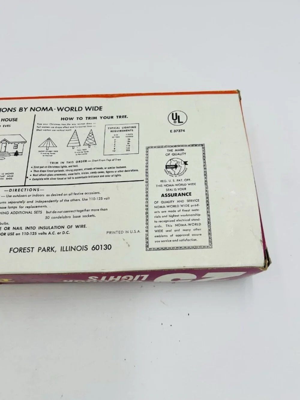 Vintage Christmas NOMA LIGHT SET 25 Bulbs String Lights Indoor Outdoor